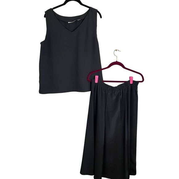 Maggie Sweet Chic Urban Maxi Skirt Set M Black Neutral Preppy Old Money Resort - Picture 11 of 14